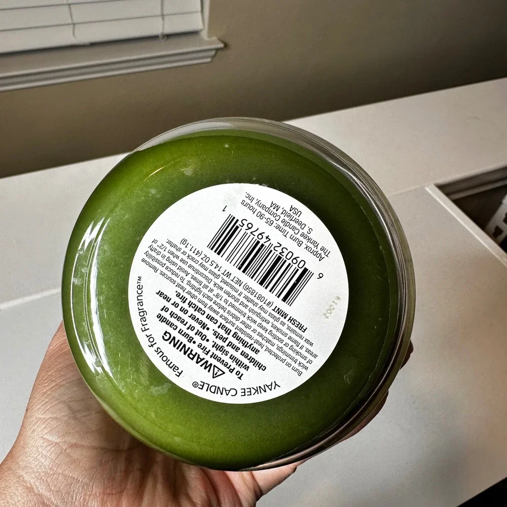 Yankee Candle Fresh Mint Housewarmer Scented Jar Candle 14.5 oz Green Wax